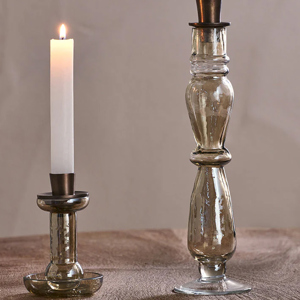 Nkuku Tharad Recycled Glass Candle Holder Tall